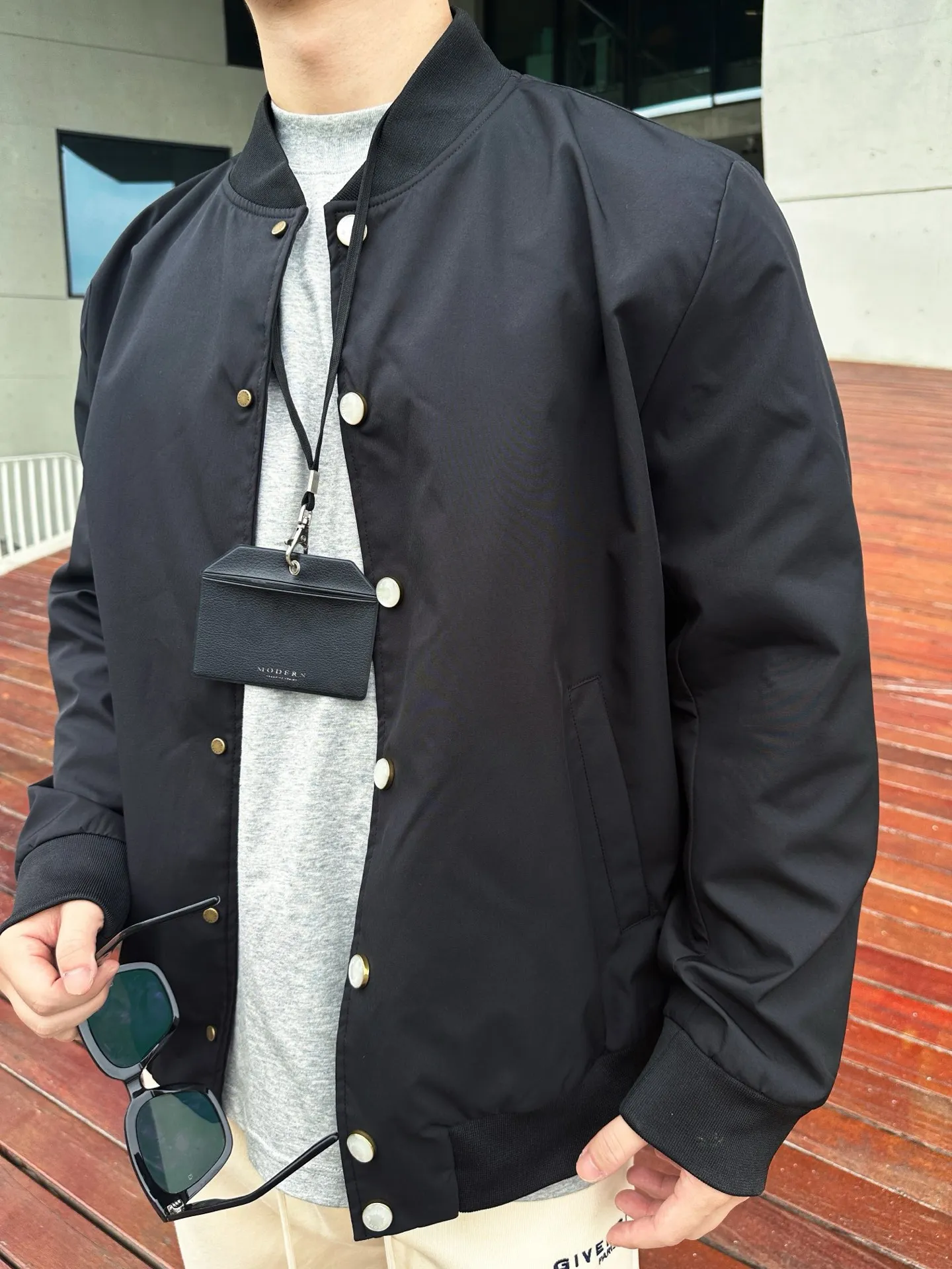 Louis Vuitton/Louis Vuitton embroidered lettering baseball jacket